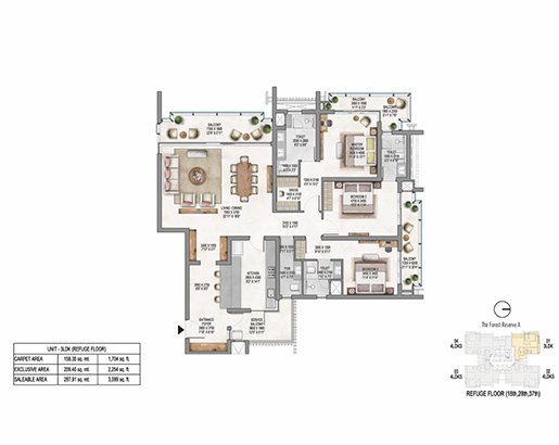 kreeva swaranaya new friends colony 3 bhk floor plan
